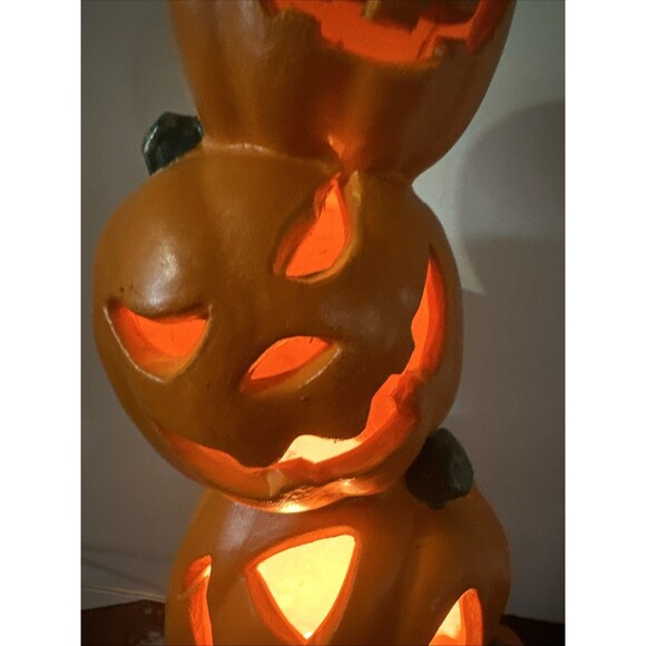 Vtg 1999 Paper Magic Stacked Jack-O-Lantern Pumpkin Lighted Totem Halloween Rare - Picture 15 of 16